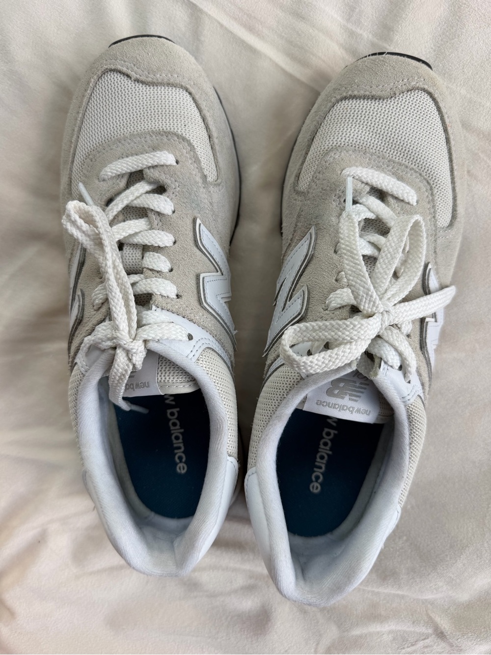 New Balance Women's Tan and White Casual Sneakers